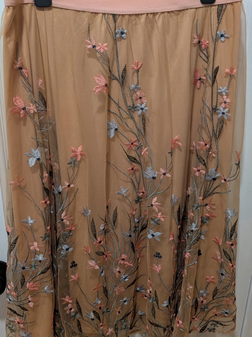 Cupio Mesh Skirt With Floral Embroidery Size XL